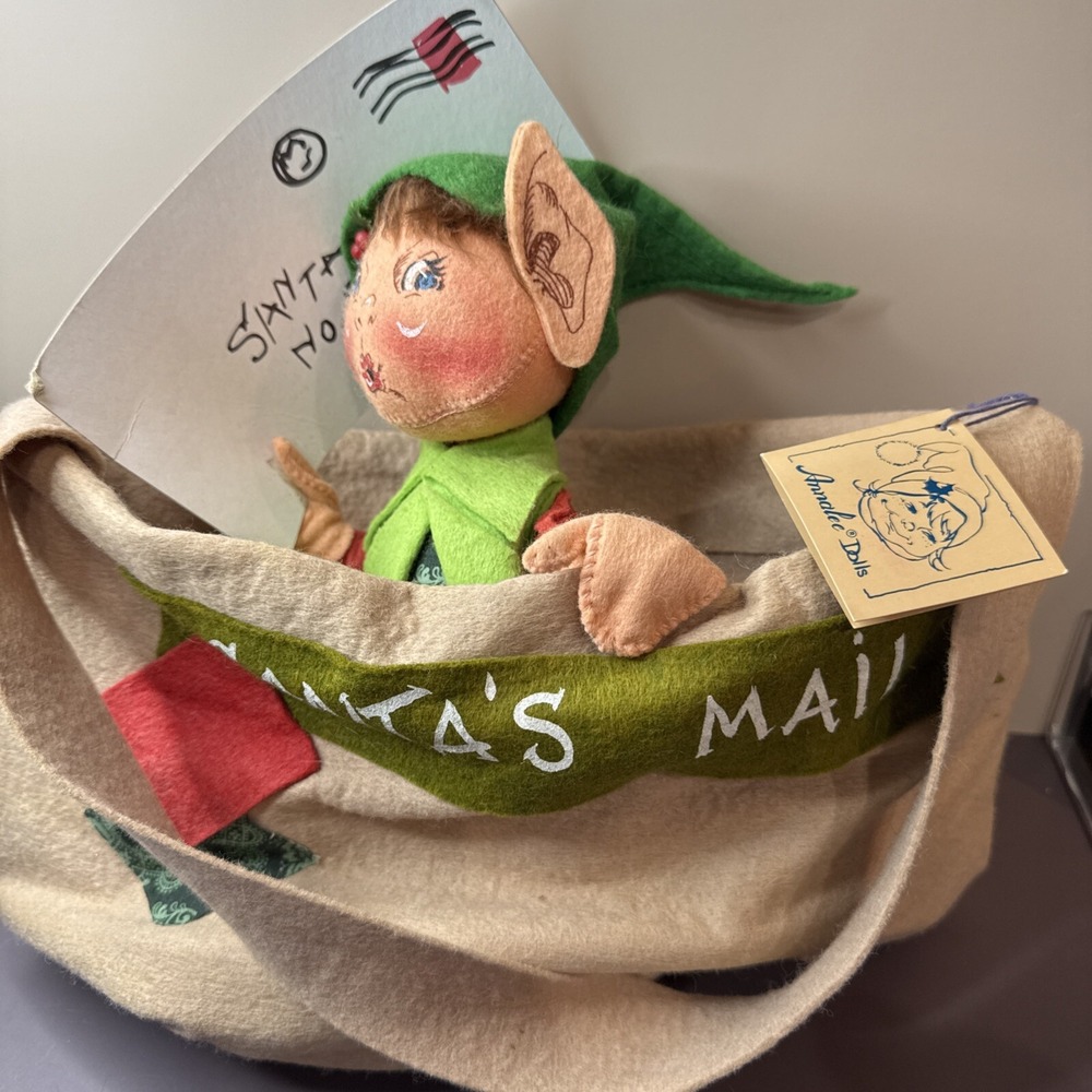 Annalee Christmas Santa's Mail Bag w/ Smiling Elf Inside - Picture 5 of 8